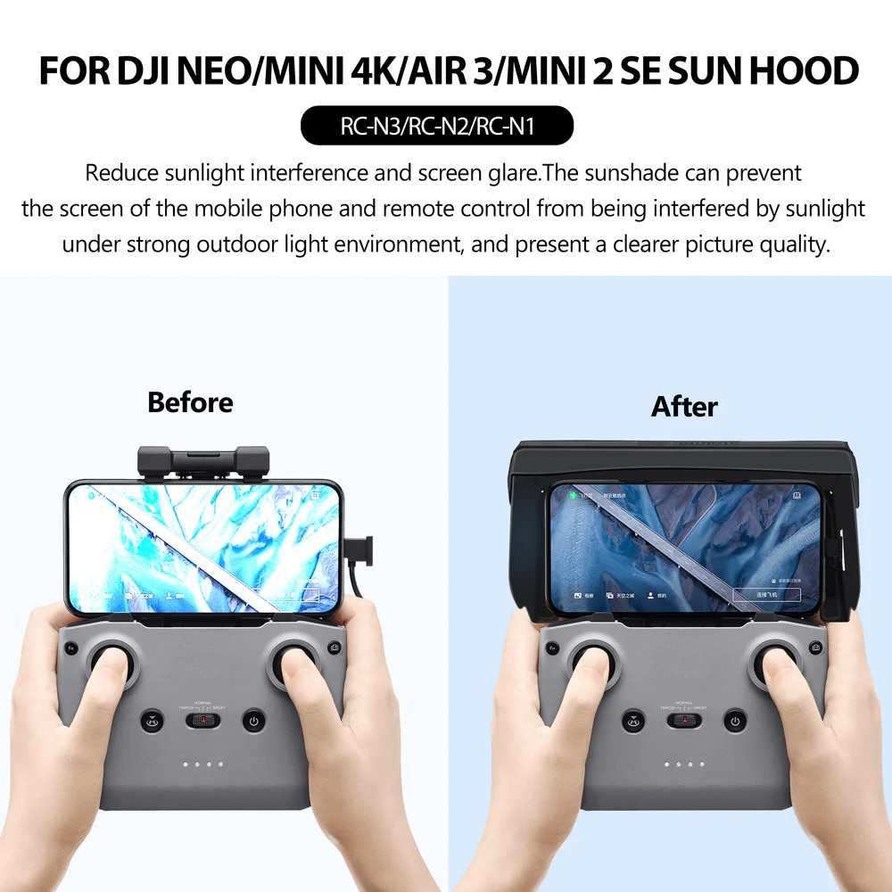 STARTRC Sun Hood Foldable for DJI RC N-Series (4.4 to 7 Inches Smartphone)