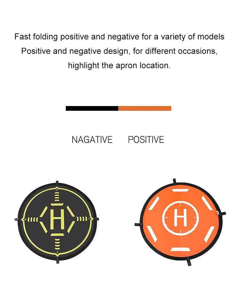 STARTRC Circular Landing Pad with Reflective Strips (56cm) (Orange and Black)
