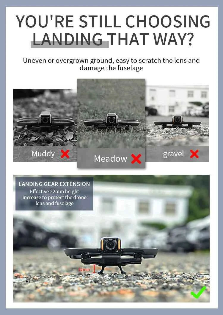 STARTRC Foldable Landing Gear for DJI Avata 2 (Black)