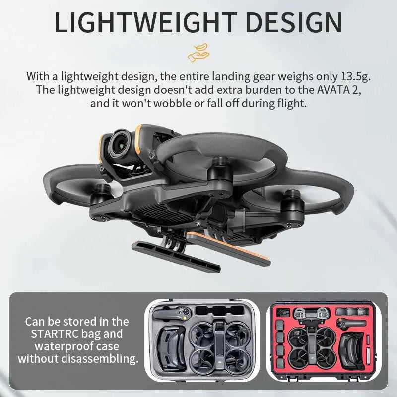 STARTRC Foldable Landing Gear for DJI Avata 2 (Black and Orange)