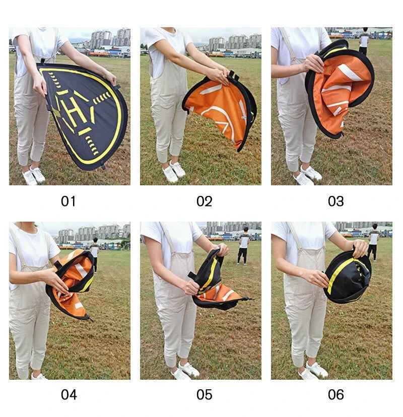 STARTRC Circular Landing Pad with Reflective Strips (56cm) (Orange and Black)