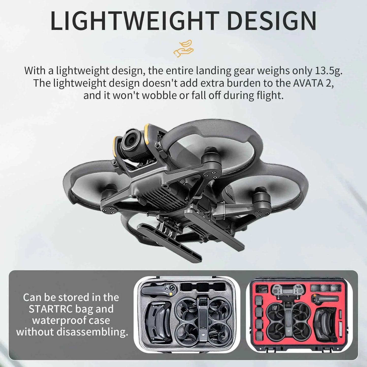 STARTRC Foldable Landing Gear for DJI Avata 2 (Black)