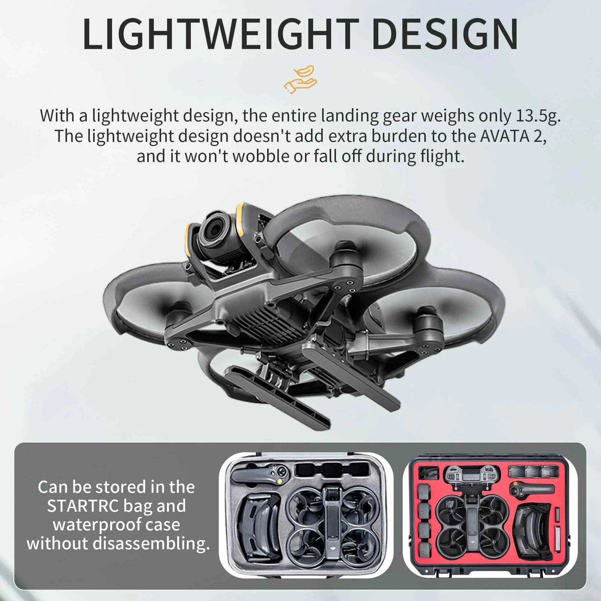 STARTRC Foldable Landing Gear for DJI Avata 2 (Black)