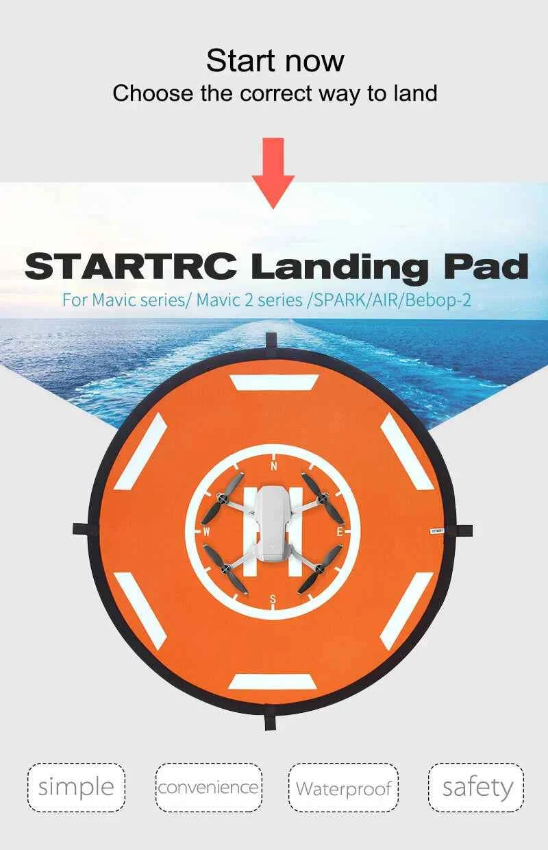 STARTRC Circular Landing Pad with Reflective Strips (56cm) (Orange and Black)